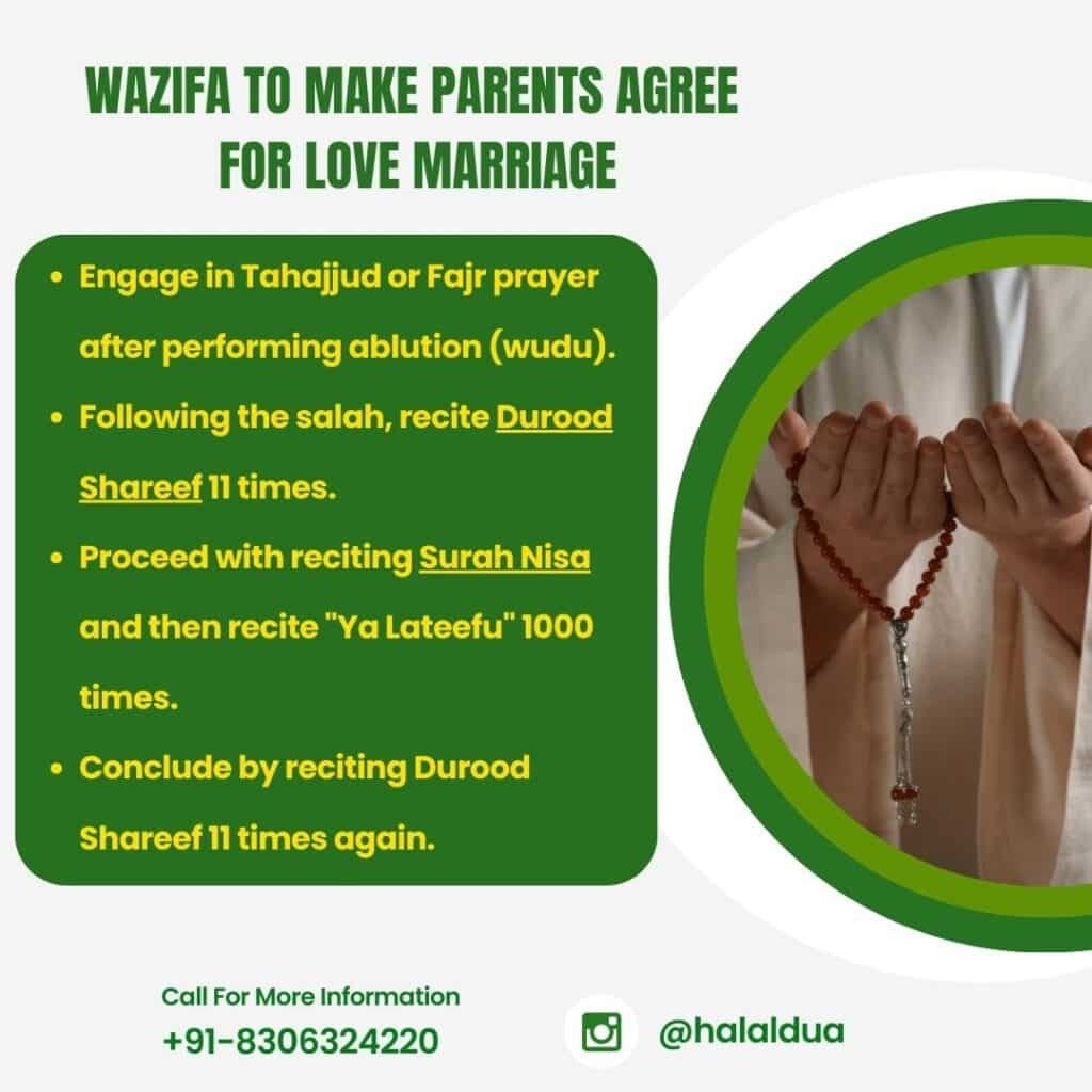 wazifa to make parents agree for love marriage