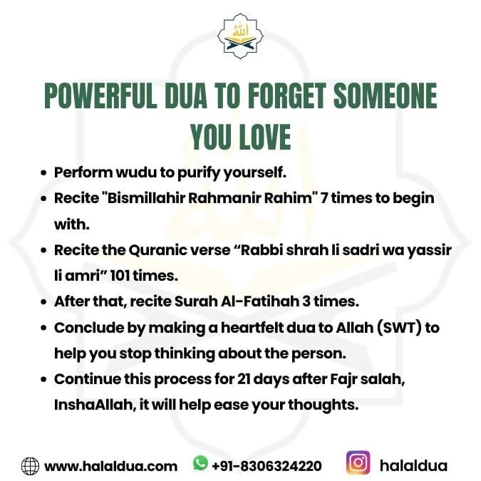 dua to forget someone you love